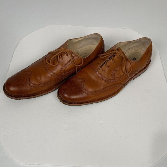 Sebago Brattle Men's Leather British Tan‎ Wing Tip Dress Oxford Shoe Size 12 D - Picture 1 of 15
